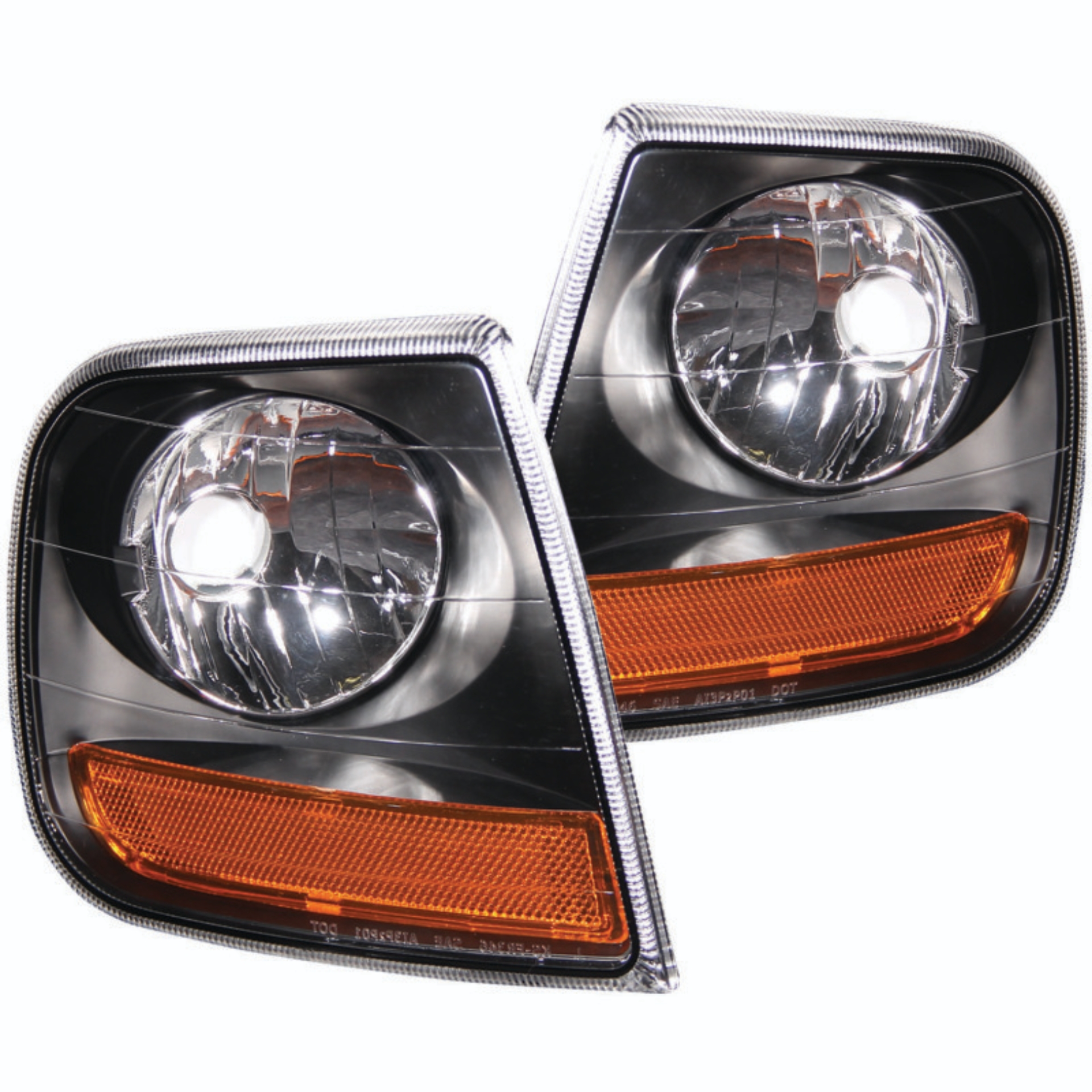 Picture of ANZO Corner Lights 1997-2003 Ford F-150 Harley-Davidson Style Corner Lights Black w/ Amber Reflector
