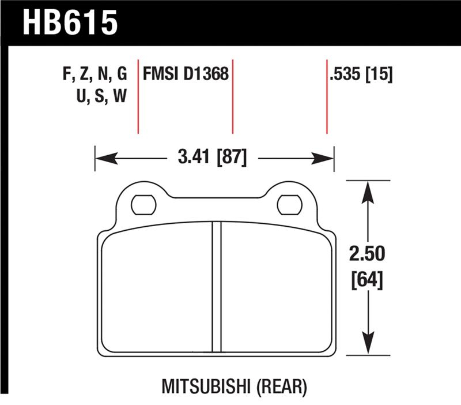 Picture of Hawk EVO X HP+ Street Rear Brake Pads