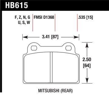 Picture of Hawk EVO X HP+ Street Rear Brake Pads
