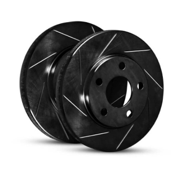 Picture of R1 24-26 Ford Ranger Rear Slotted Black Brake Rotor