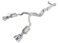 Picture of AWE Tuning 2021+ Cadillac Escalade 6.2L 0FG Dual Exit Exhaust System w/ 5in Chrome Silver Tips