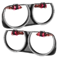 Picture of Oracle 15-23 Dodge Challenger Pre-Installed LED Halo Headlight Bezel - Red