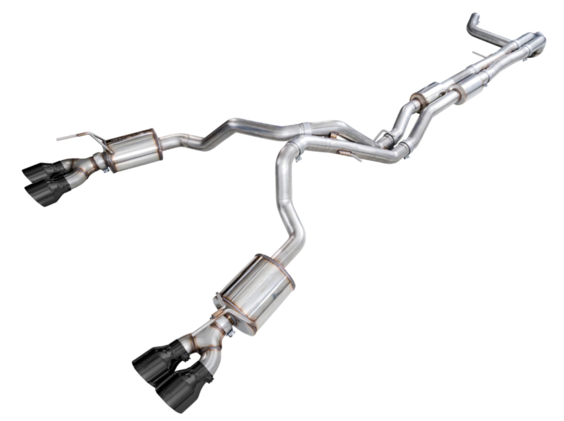 Picture of AWE Tuning 2021+ Cadillac Escalade 6.2L 0FG Dual Exit Exhaust System w/ 5in Diamond Blk Tips