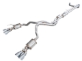 Picture of AWE Tuning 2021+ Cadillac Escalade 6.2L ESV 0FG Dual Exit Exhaust System w/ 5in Chrome Silver Tips