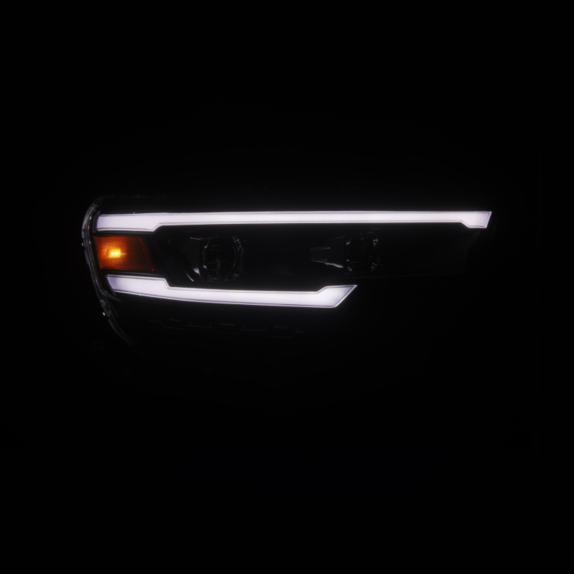 Picture of AlphaRex 25-26 Dodge Ram 1500 Luxx LED Proj Headlights -Black w/Activ Lit/ Seq Signal/Switchbk DRL