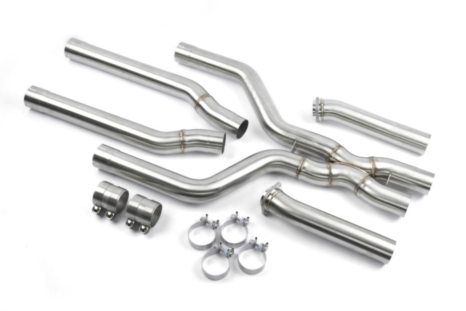 Picture of Dinan 24-26 BMW X5 M LCI/X6 M LCI (F95/F96) High Flow X-Pipe Exhaust - 3.25in - Stainless Steel