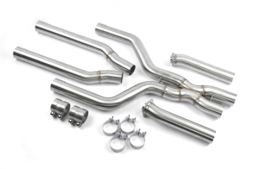 Picture of Dinan 24-26 BMW X5 M LCI/X6 M LCI (F95/F96) High Flow X-Pipe Exhaust - 3.25in - Stainless Steel