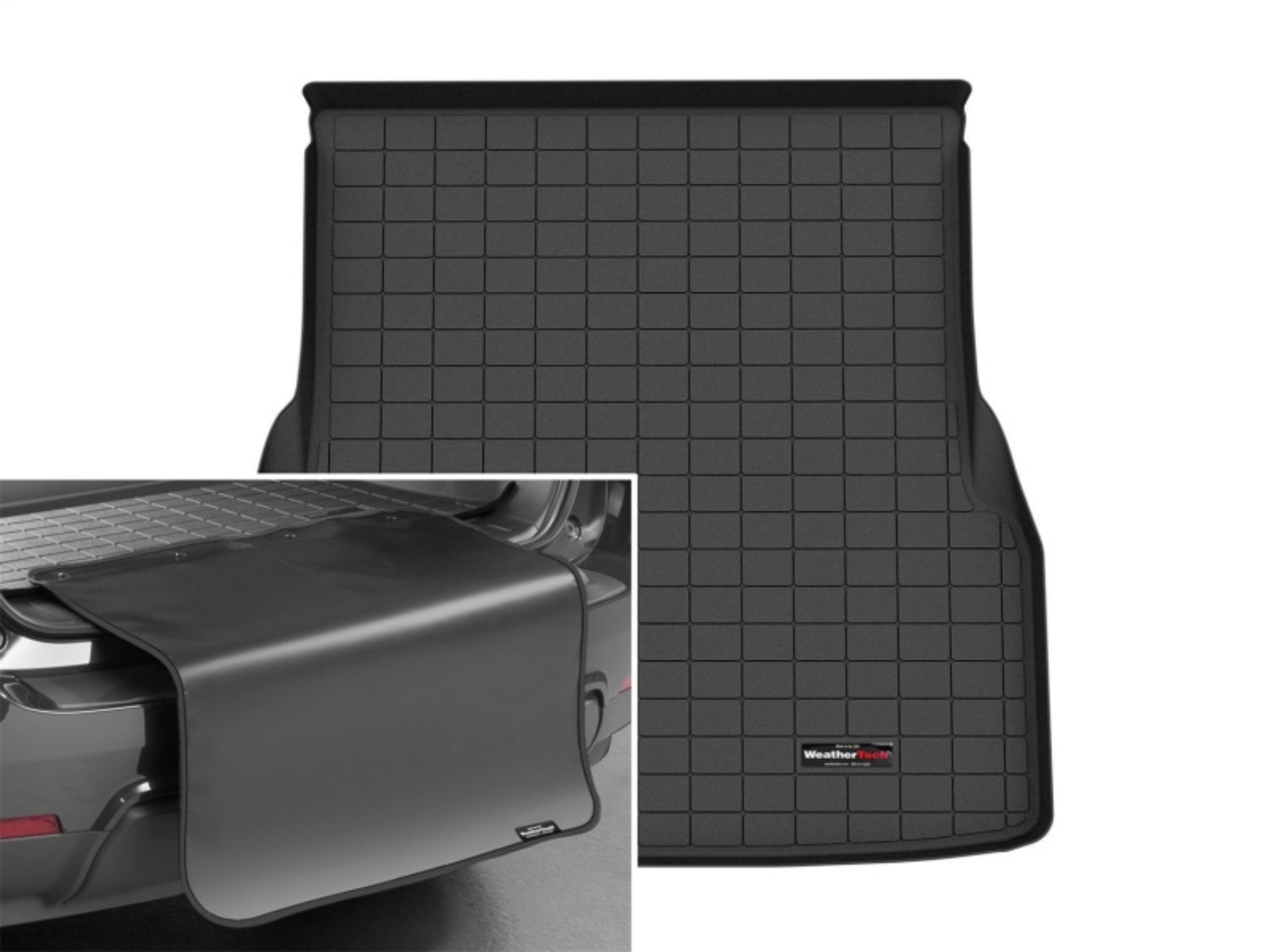 Picture of WeatherTech 22-25 Mercedes-Benz EQS Sedan Trunk Cargo Liner w/Bumper Protector - Black