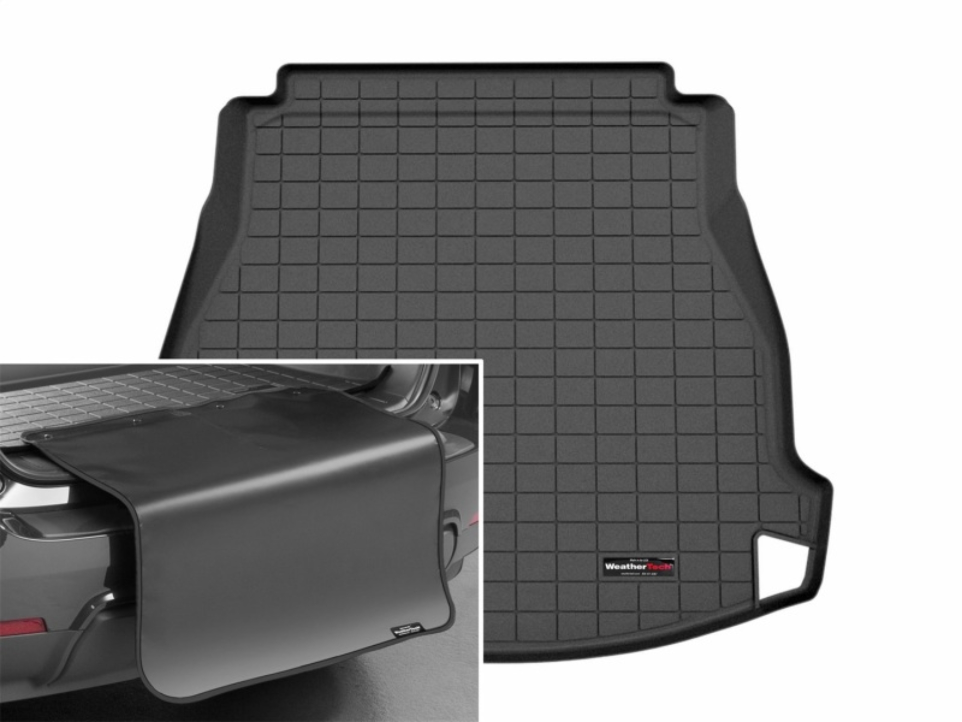 Picture of WeatherTech 23-26 Mercedes-Benz AMG CLE 53 Coupe Trunk Cargo Liner w/Bumper Protector - Black