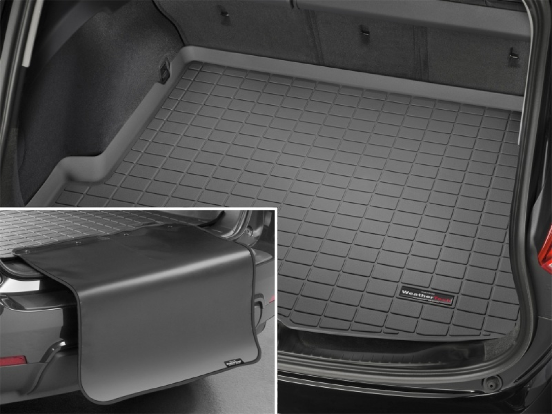 Picture of WeatherTech 25-26 Ford Expedition Max Trunk Cargo Liner w/Bumper Protector 2pc - Black