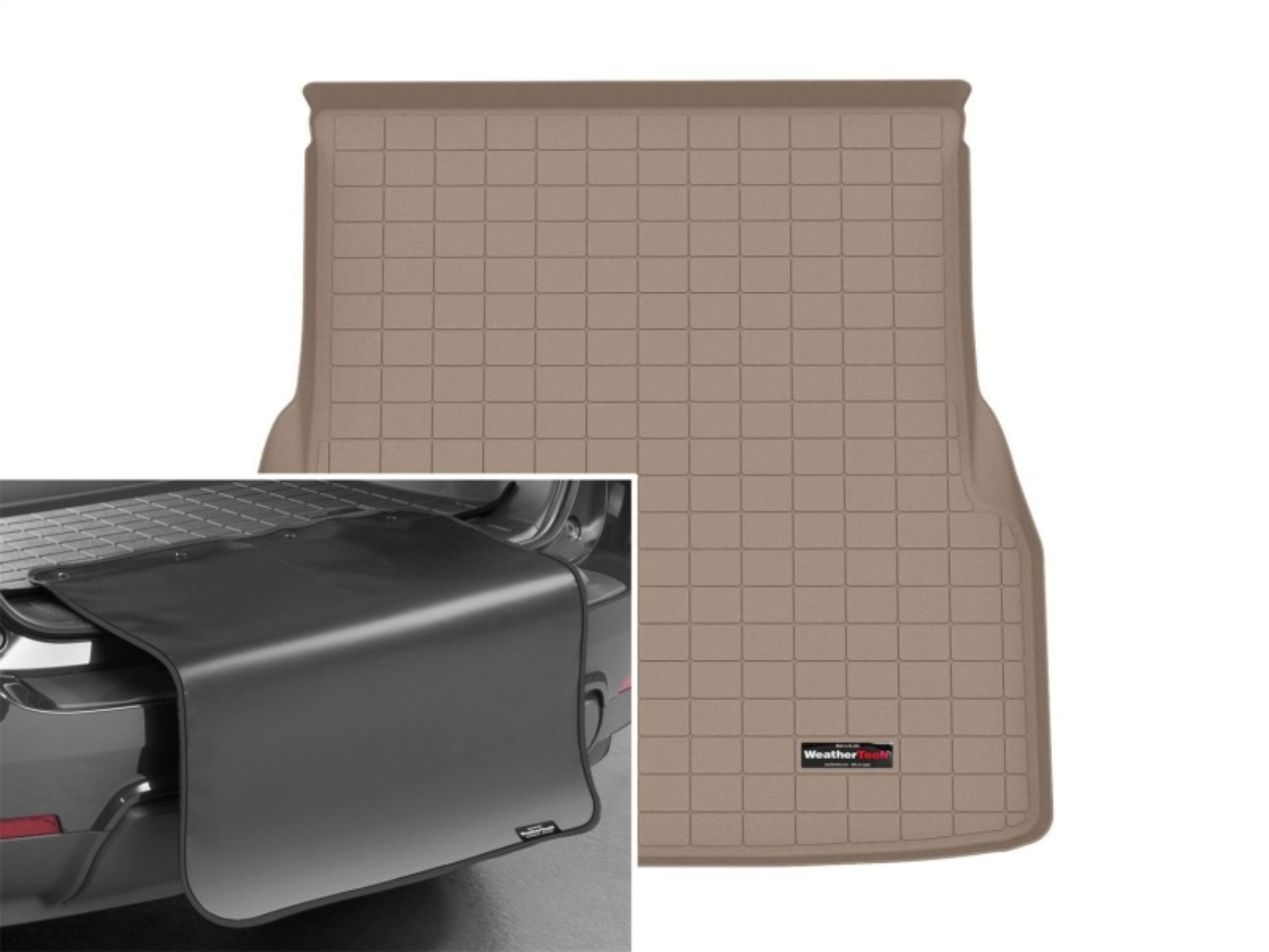 Picture of WeatherTech 22-25 Mercedes-Benz EQS Sedan Trunk Cargo Liner w/Bumper Protector - Tan
