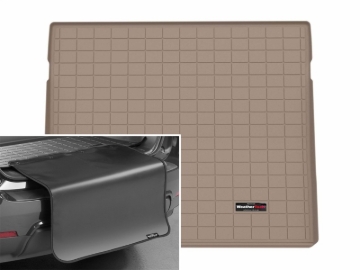 Picture of WeatherTech 24-26 Porsche Macan Electric Trunk Cargo Liner w/Bumper Protector - Tan