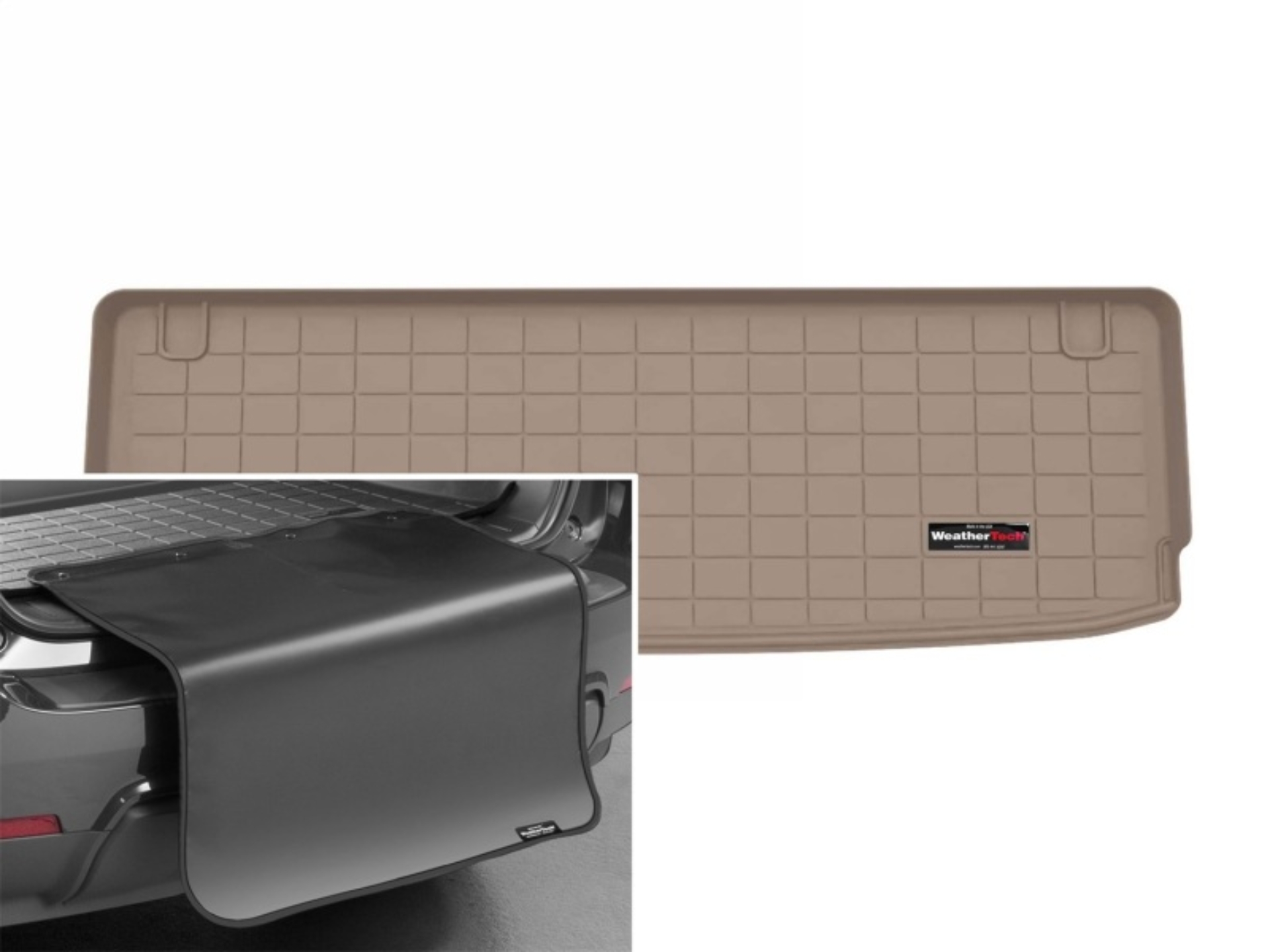 Picture of WeatherTech 25-26 Infiniti QX80 Behind 3rd Row Cargo Liner w/Bumper Protector - Tan