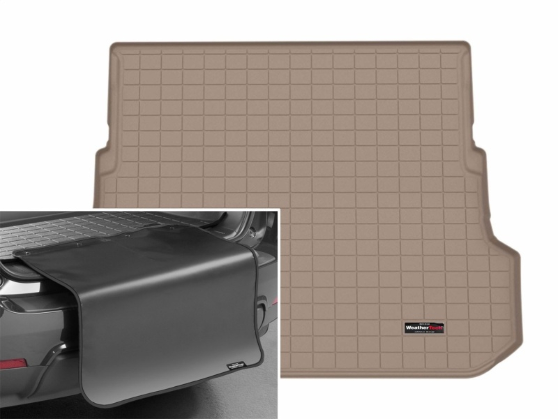 Picture of WeatherTech 25-26 Toyota 4Runner Trunk-7 Passenger Sea-Cargo Liner w/Bumper Protector 2pc - Tan