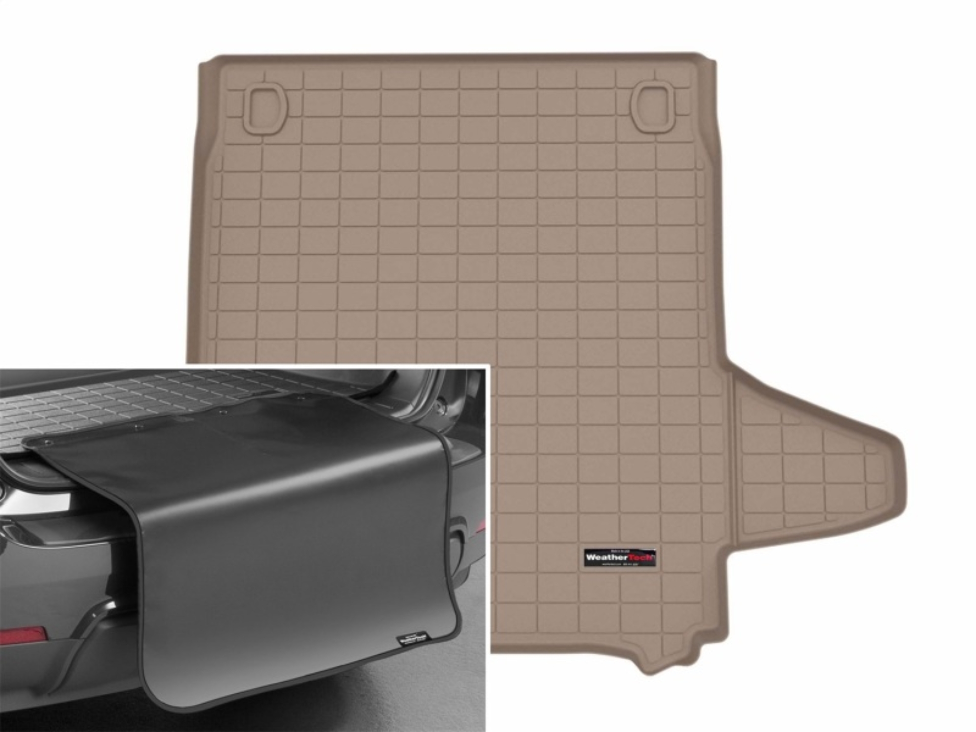 Picture of WeatherTech 25-26 Porsche Panamera E-Hybrid Trunk Cargo Liner w/Bumper Protector - Tan