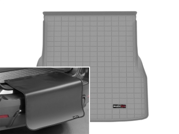 Picture of WeatherTech 22-25 Mercedes-Benz EQS Sedan Trunk Cargo Liner w/Bumper Protector - Grey