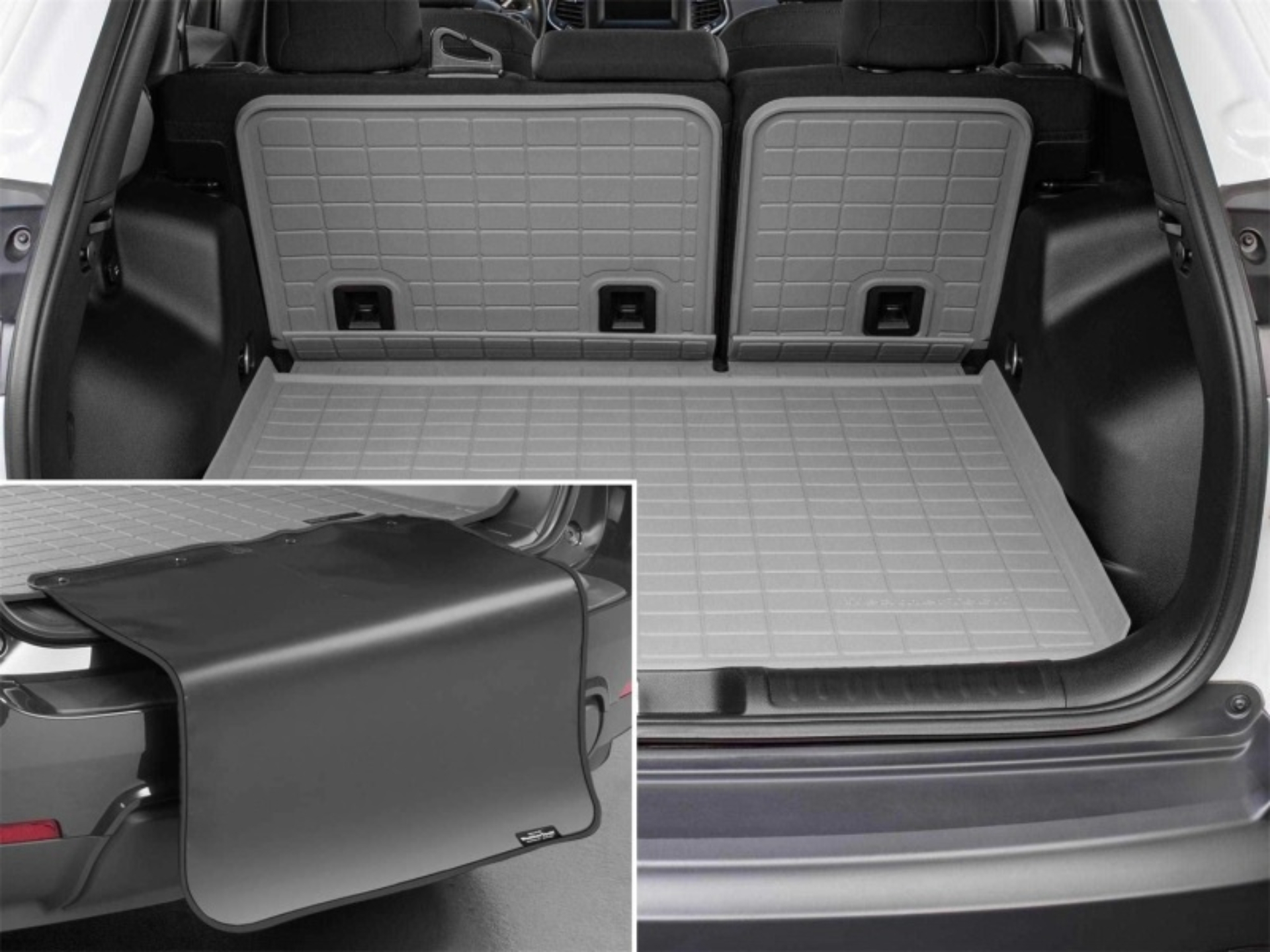 Picture of WeatherTech 21-26 Cadillac Escalade Behind Seating w/Bumper Protector SeatBack Cargo Liner - Grey