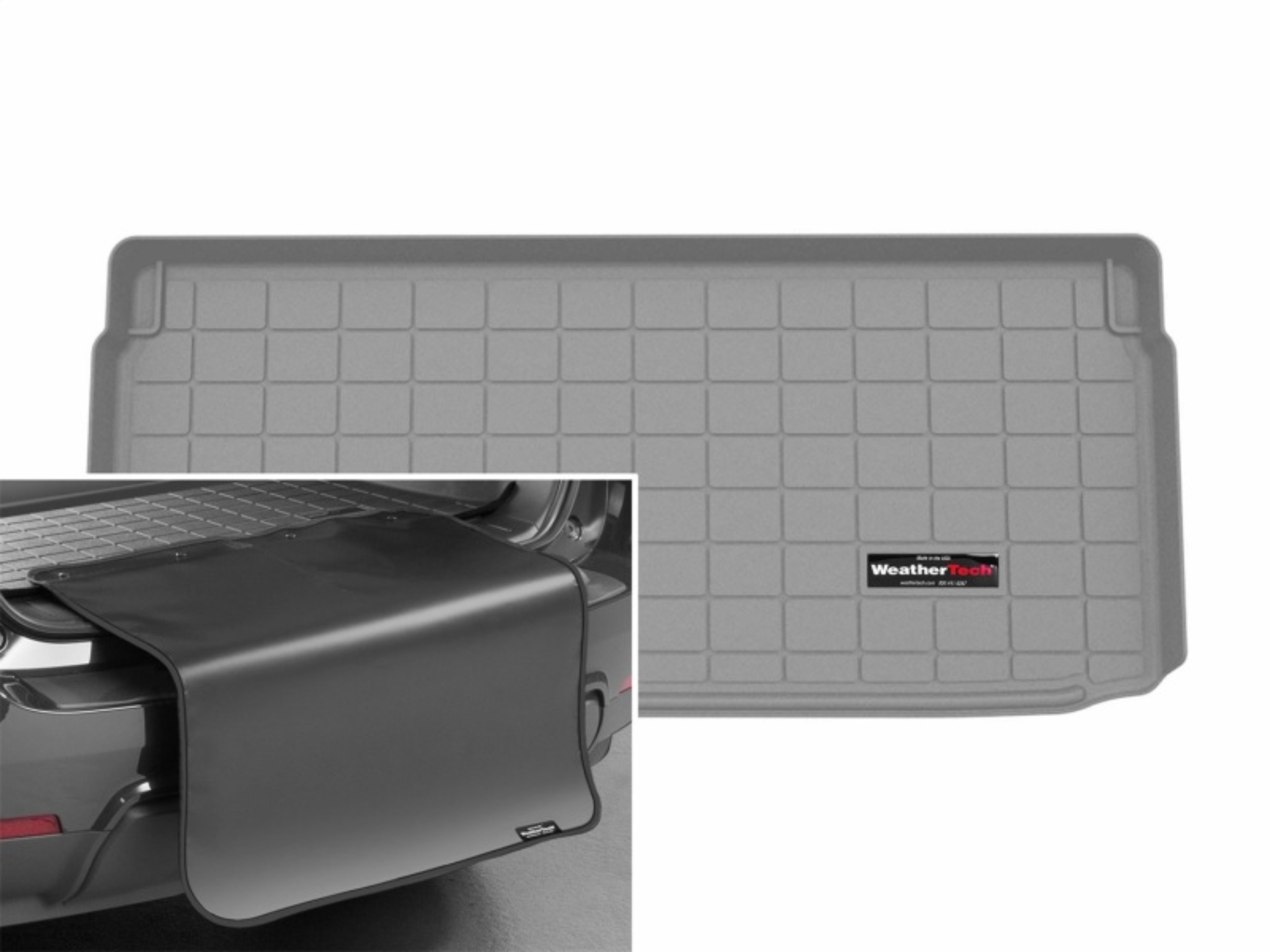 Picture of WeatherTech 14-24 MINI Hardtop 2 door Behind 3rd Row Cargo Liner w/Bumper Protector - Grey