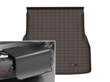 Picture of WeatherTech 22-25 Mercedes-Benz EQS Sedan Trunk Cargo Liner w/Bumper Protector - Cocoa