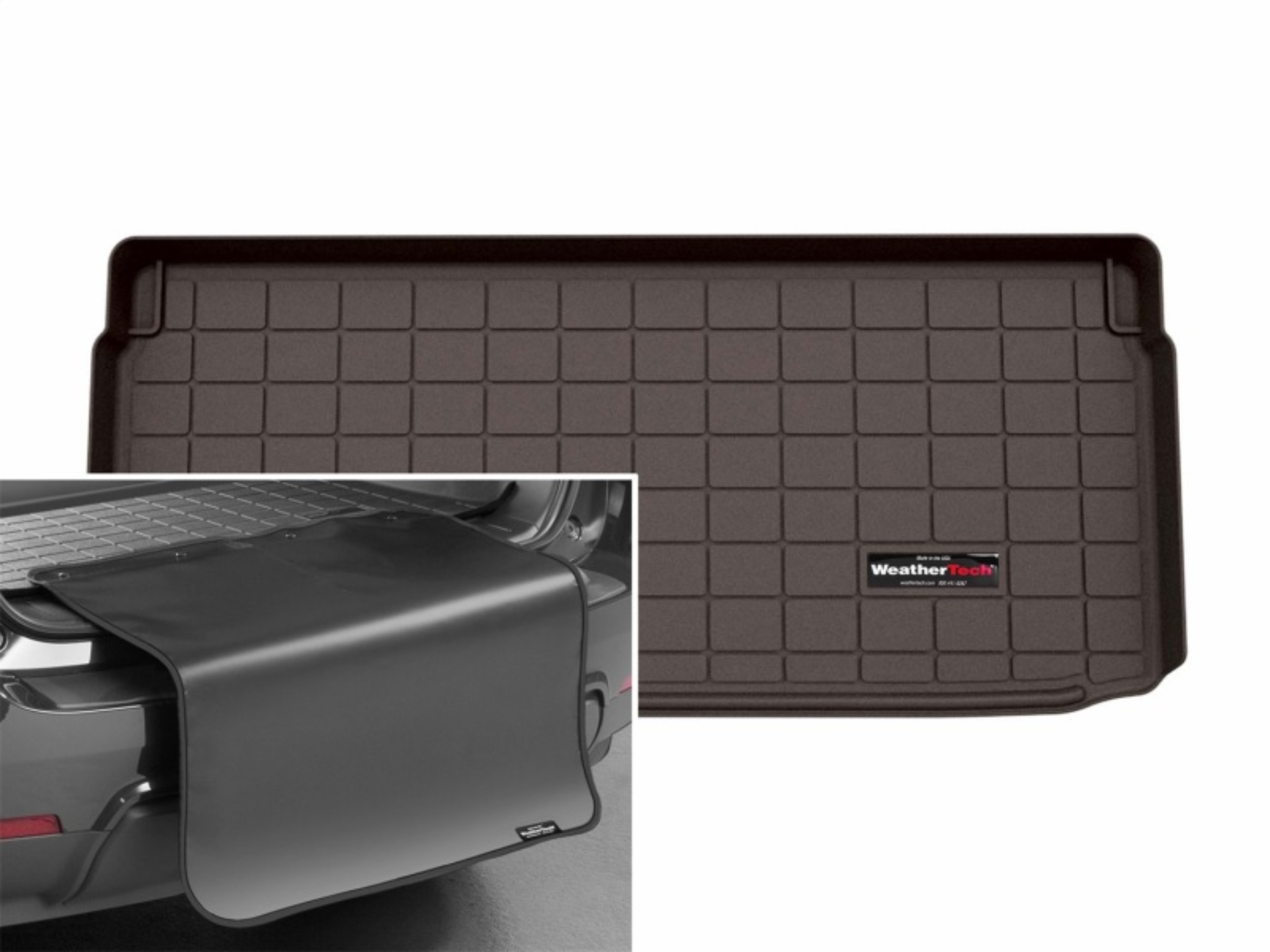 Picture of WeatherTech 14-24 MINI Hardtop 2 door Behind 3rd Row Cargo Liner w/Bumper Protector - Cocoa