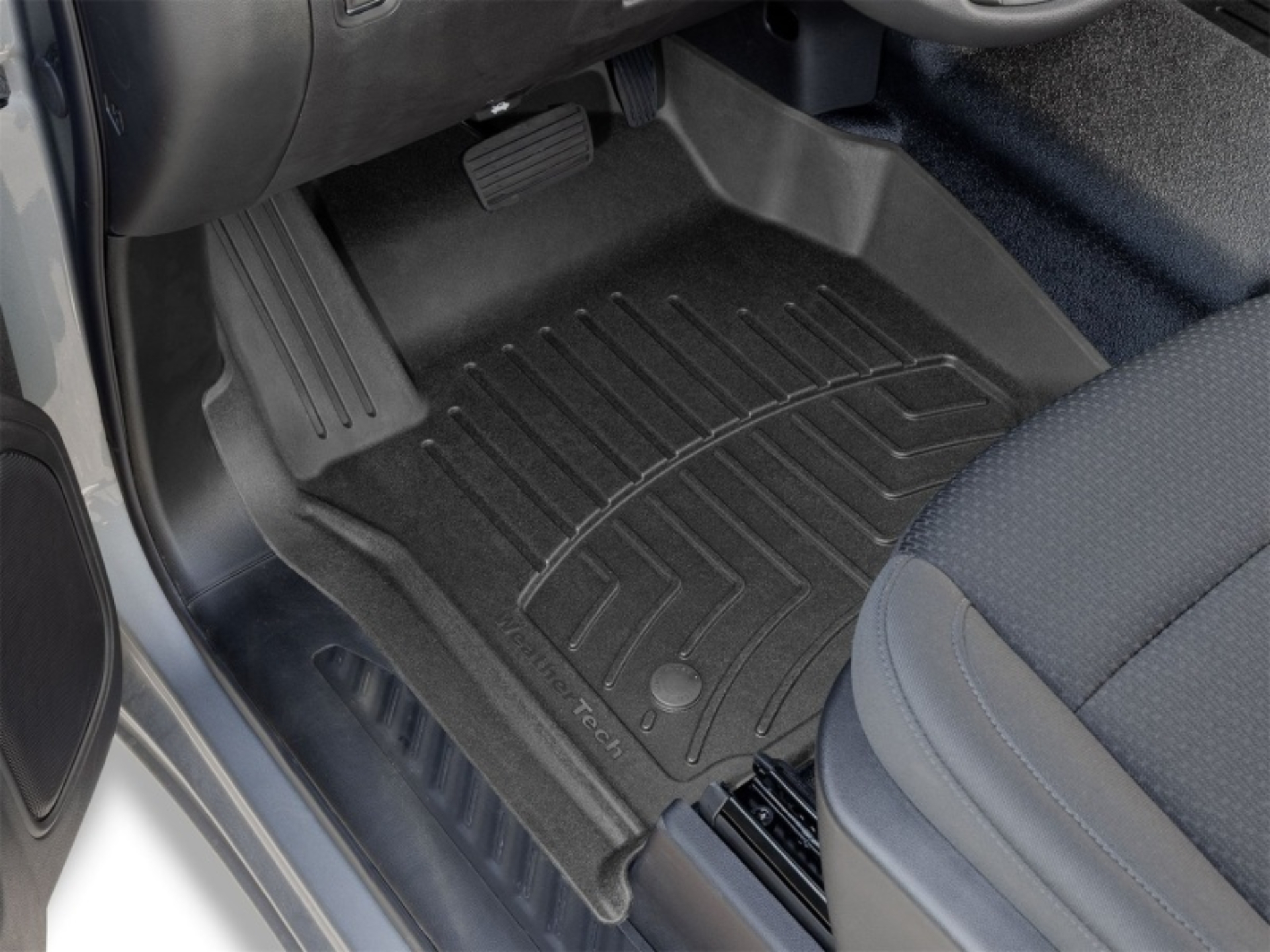 Picture of WeatherTech 19-26 Chevrolet Silverado 1st Row Front FloorLiner HP for Vinyl Floors - Black