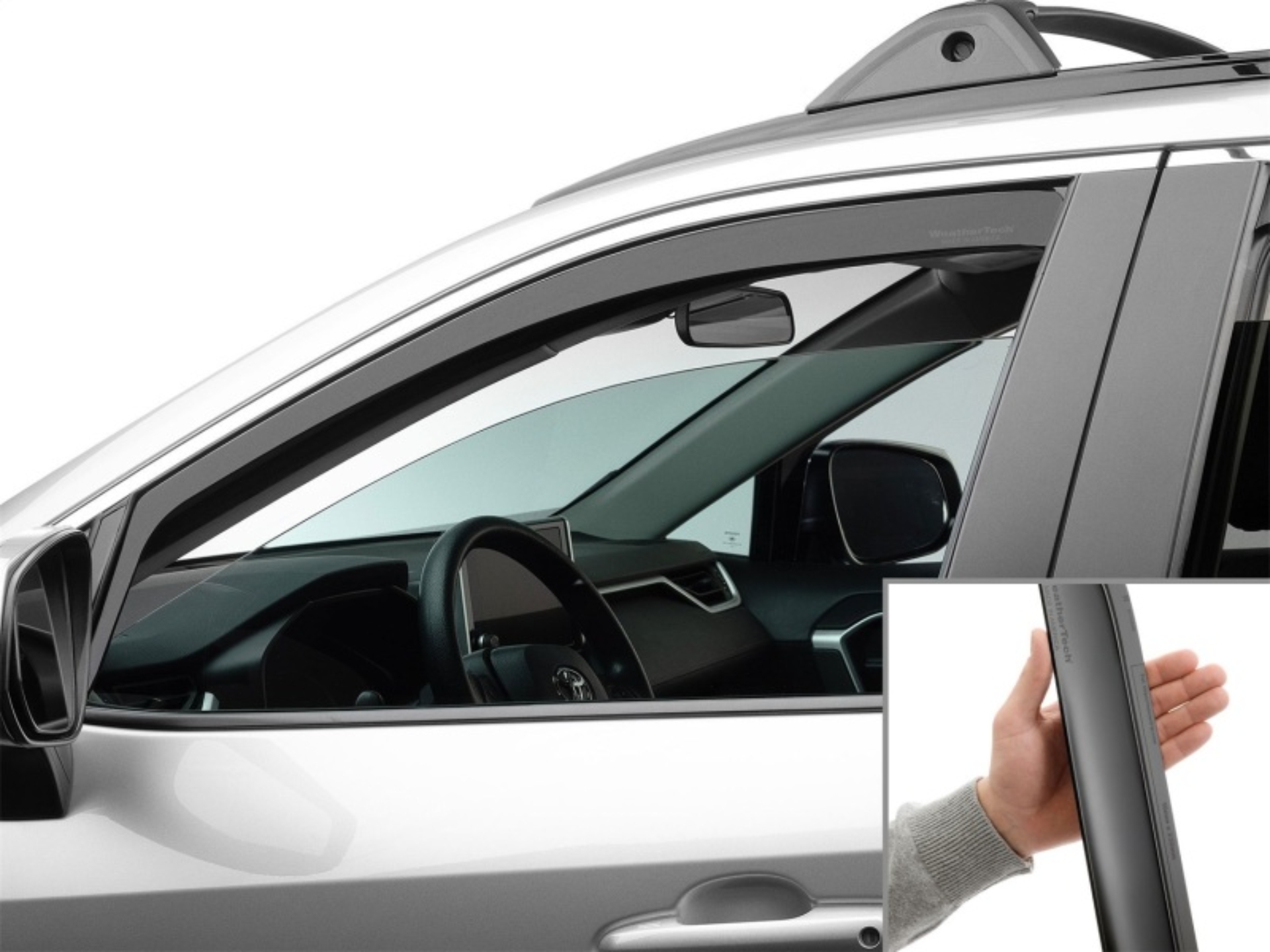 Picture of WeatherTech 19-25 Toyota Rav4 Front Front Side Window Deflectors - Matte Blk