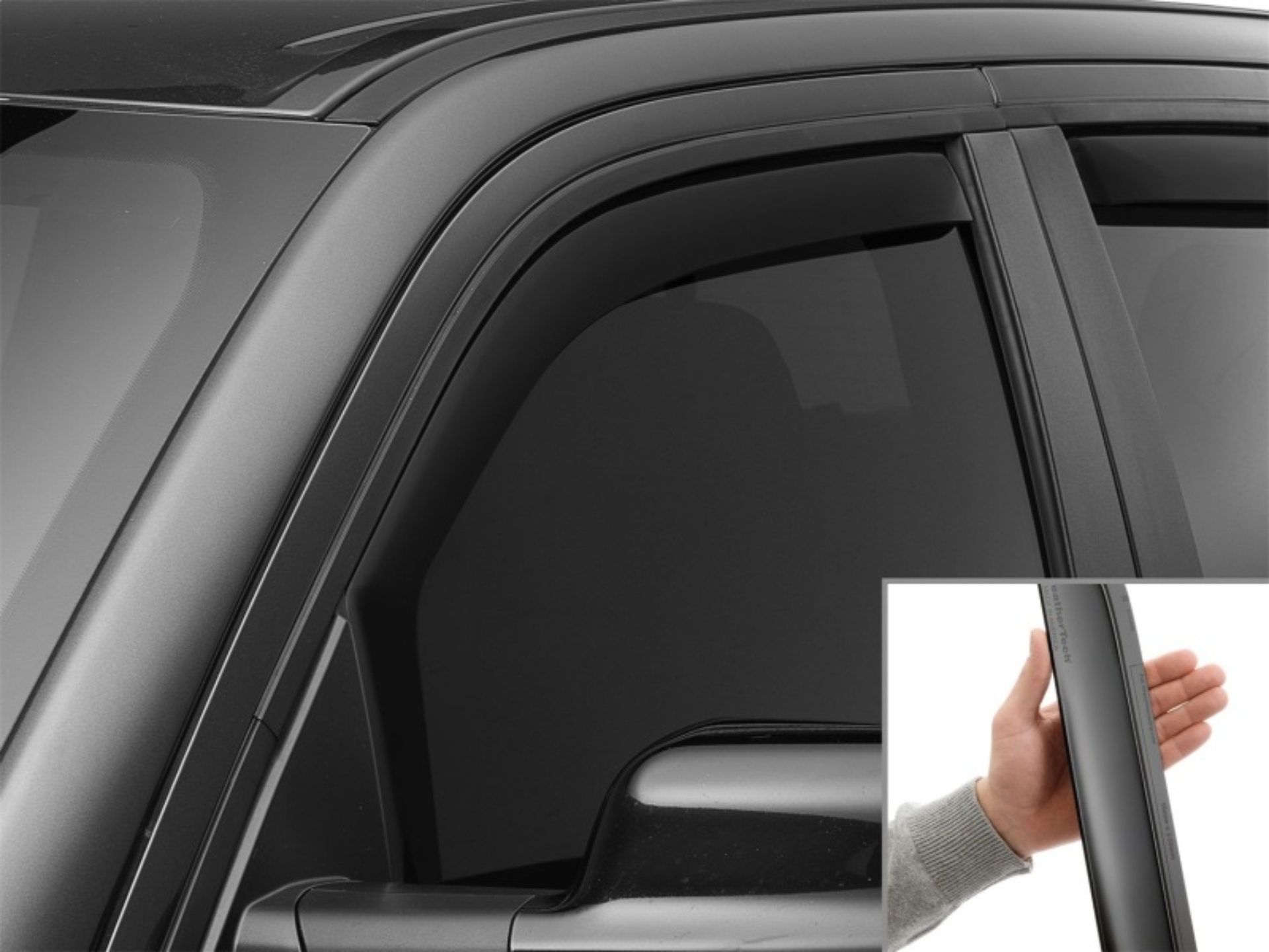 Picture of WeatherTech 19-26 Dodge Ram Truck Front Front Side Window Deflectors - Matte Blk