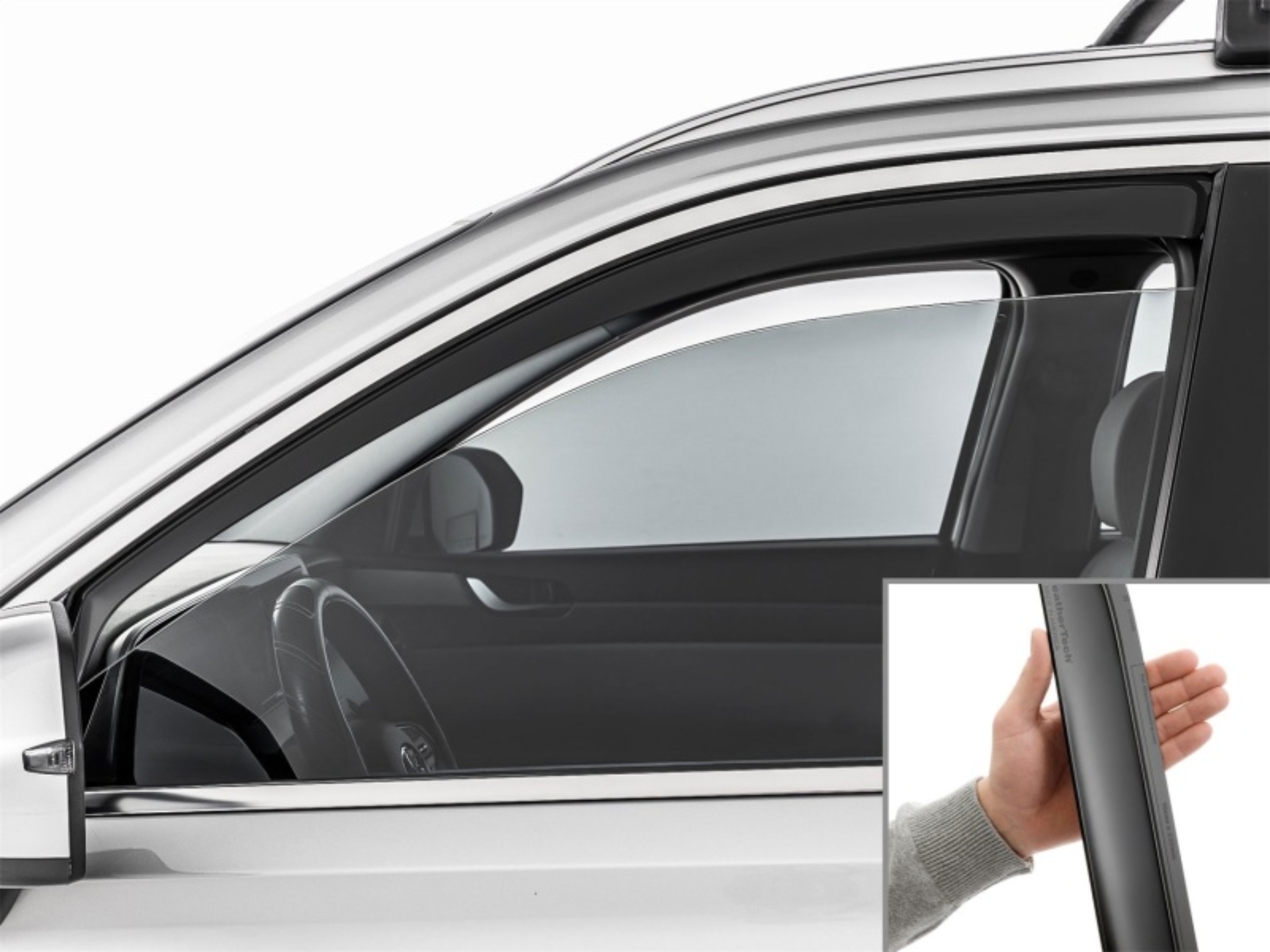 Picture of WeatherTech 20-25 Hyundai Palisade Front Front Side Window Deflectors - Matte Blk