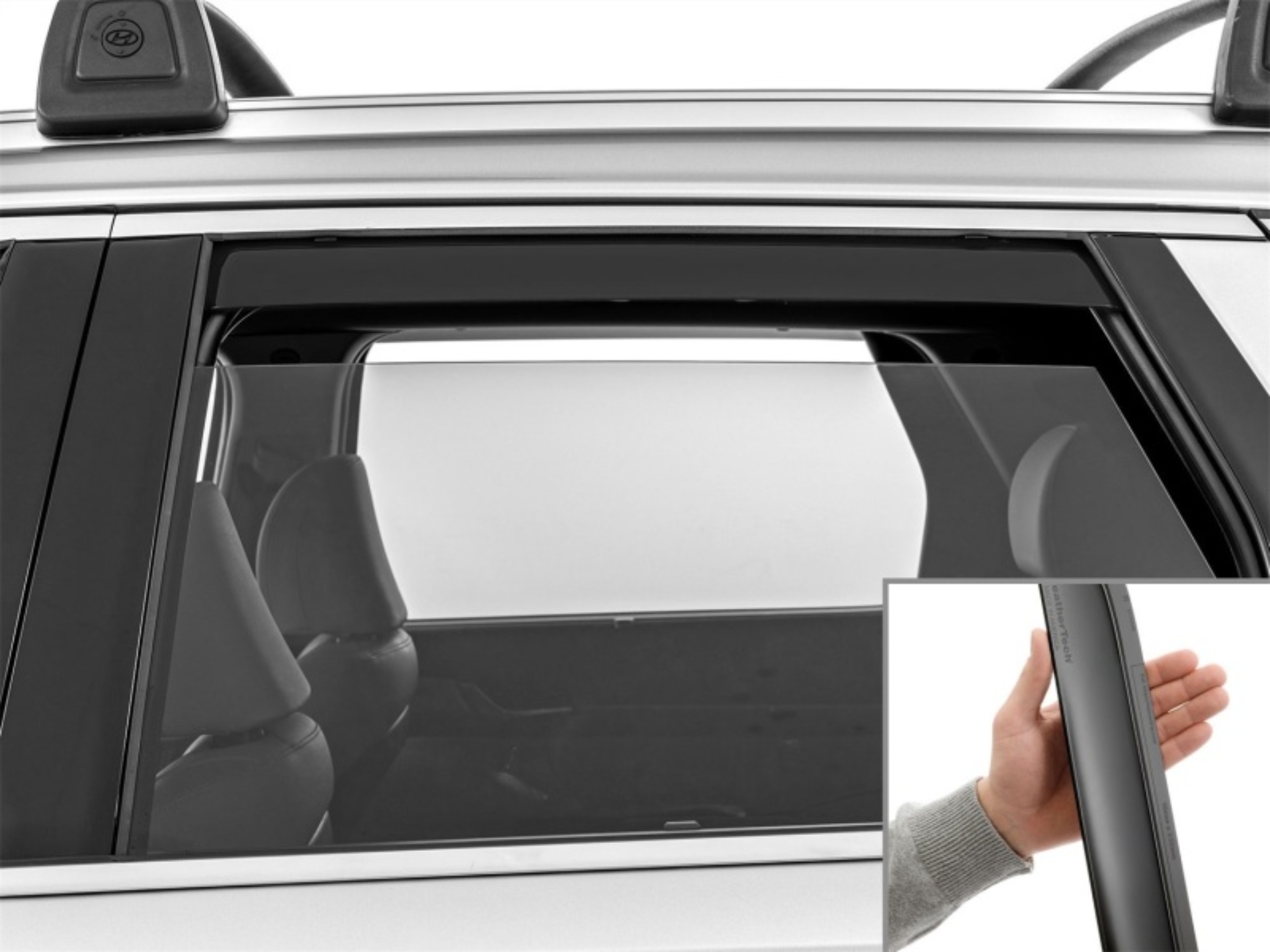 Picture of WeatherTech 20-25 Hyundai Palisade Rear Rear Side Window Deflectors - Matte Blk