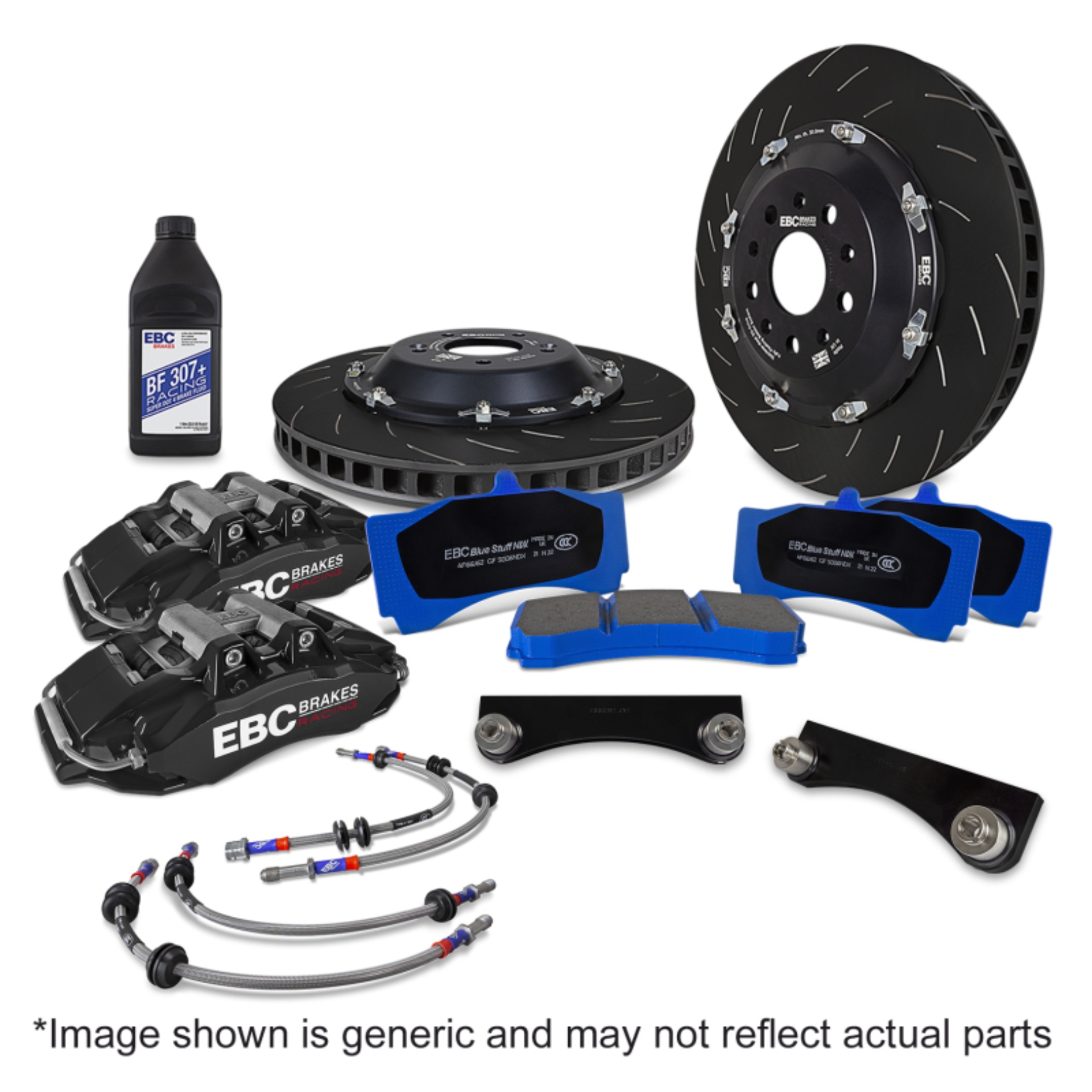 Picture of EBC Racing 2022+ Ineos Grenadier Black Apollo-6 Calipers 355mm Rotors Front Big Brake Kit