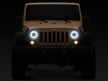 Picture of Raxiom 18-26 Jeep Wrangler JL/ 20-26 Gladiator JT HiOutput LED Hlights/Angel Eye DRL-Blk-Clear Lens