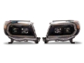 Picture of Raxiom 05-11 Toyota Tacoma Axial Series Switchback Projector Headlights- Black Housing- Clear Lens