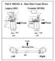 Picture of Cusco Strut Bar Type-AS Rear 20mm Round Subaru Forester SF/SG (Rear Panel Trimming Required)