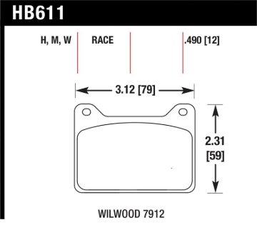 Picture of Hawk Wilwood 7912 DTC-30 Race Brake Pads