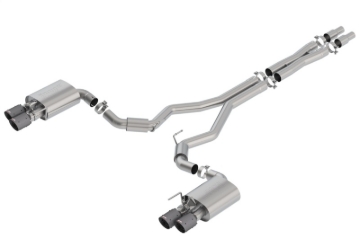 Picture of Borla 2018 Ford Mustang GT 5.0L AT/MT 3in S-Type Catback Exhaust w/ Valves (Carbon Fiber Black Tip)