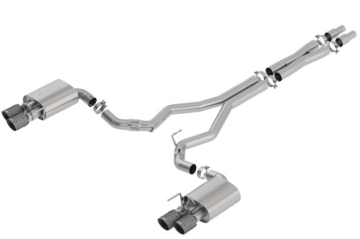 Picture of Borla 2018 Ford Mustang GT 5.0L AT/MT 3in Atak Catback Exhaust w/ Valves (Carbon Fiber Black Tip)
