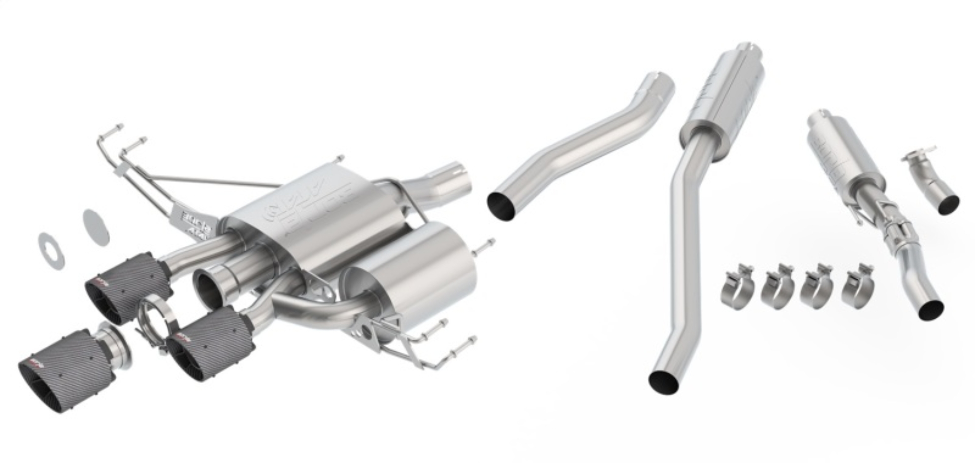 Picture of Borla 17-18 Honda Civic Type R 2.0L 2.75in Atak Adjustable Catback Exhaust (Carbon Fiber Black Tip)