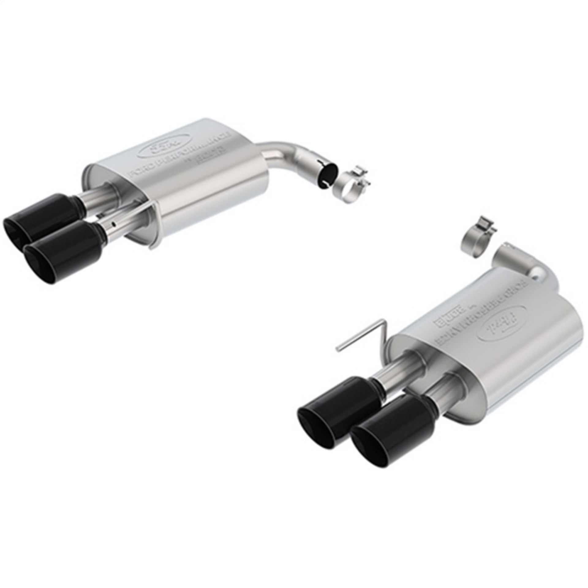 Picture of Ford Racing 2018 Mustang GT 5.0L Extreme Muffler Kit - Black Chrome Tips
