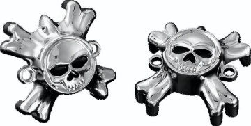 Picture of Kuryakyn Replacement Zombie Grip Emblems With Throttle Boss Chrome