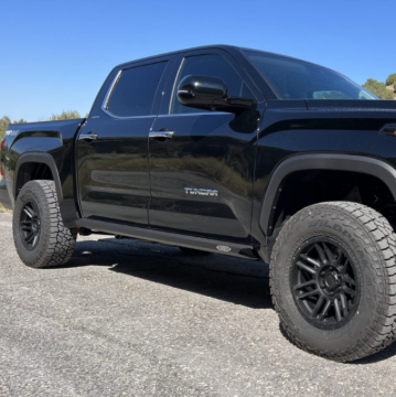 Picture of Rock Slide Engineering 22-24 Toyota Tundra Rock Sliders Passenger Side Black Pwdercoat Steel