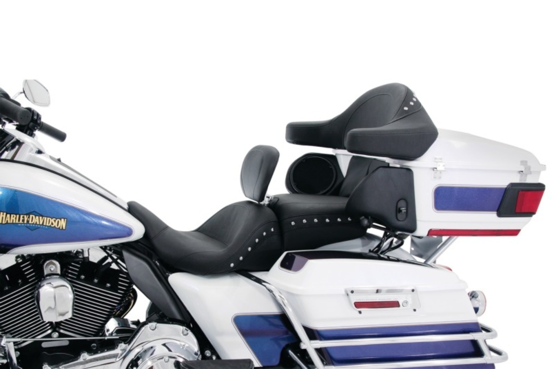 Picture of Mustang 93-13 Harley FL Touring Extended Arm Wrap w/Studs - Black