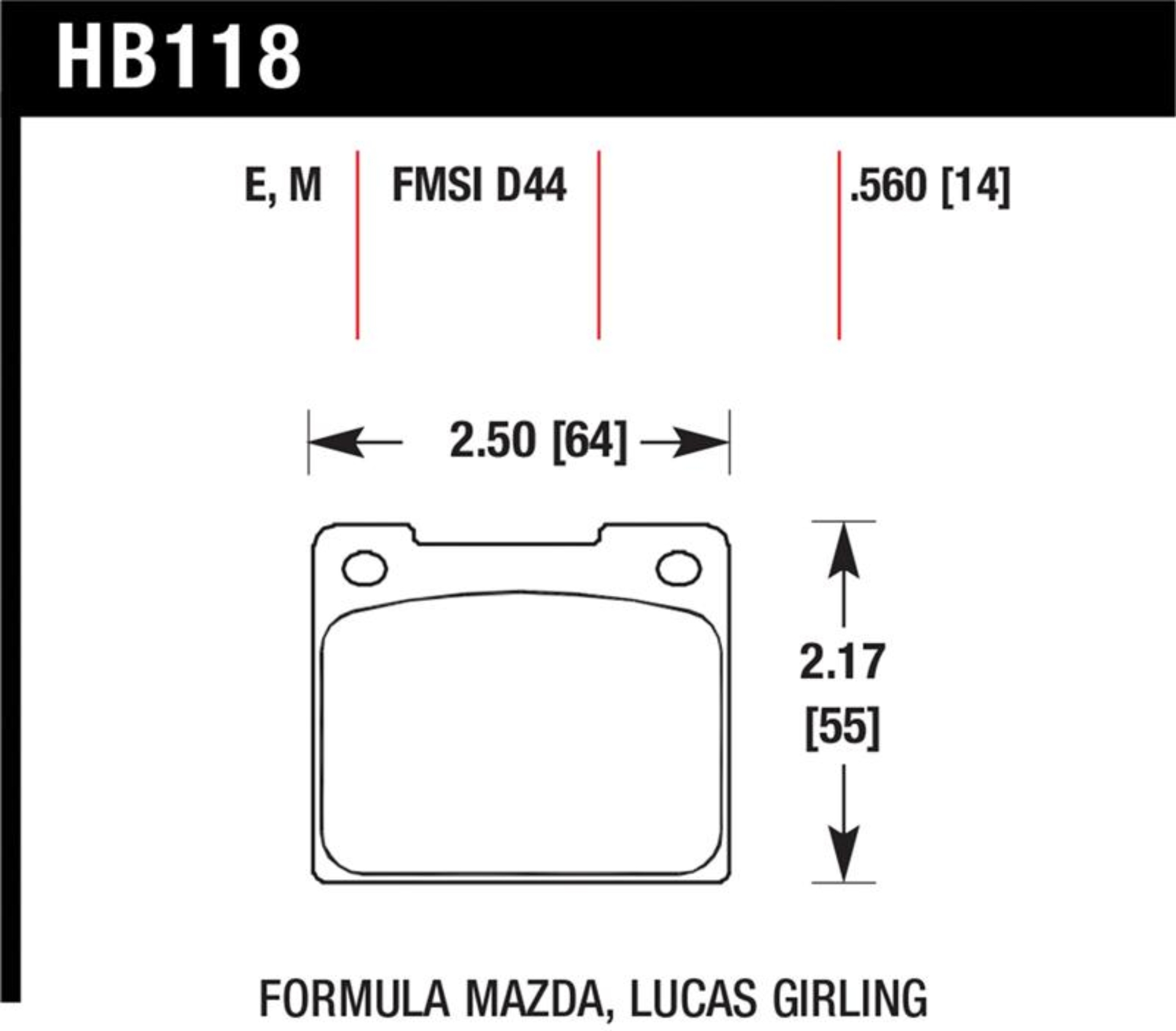 Picture of Hawk 1978 Volvo 242 Black Race Front Brake Pads