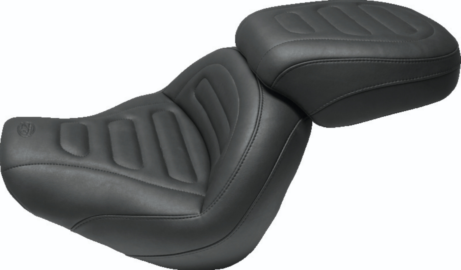 Picture of Mustang 18-21 Harley Fat Bob Standard Touring Solo Seat Trapezoid- Black