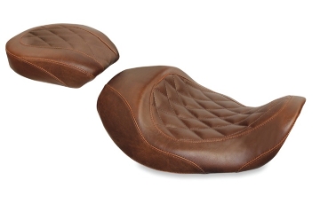Picture of Mustang 06-17 Harley Dyna Wide Tripper Forward Solo Seat Diamond Stitch - Distressed Brown