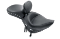 Picture of Mustang 84-06 Harley Standard Rear Tire Wide Touring Solo Seat w/Driver Backrest Studs - Black