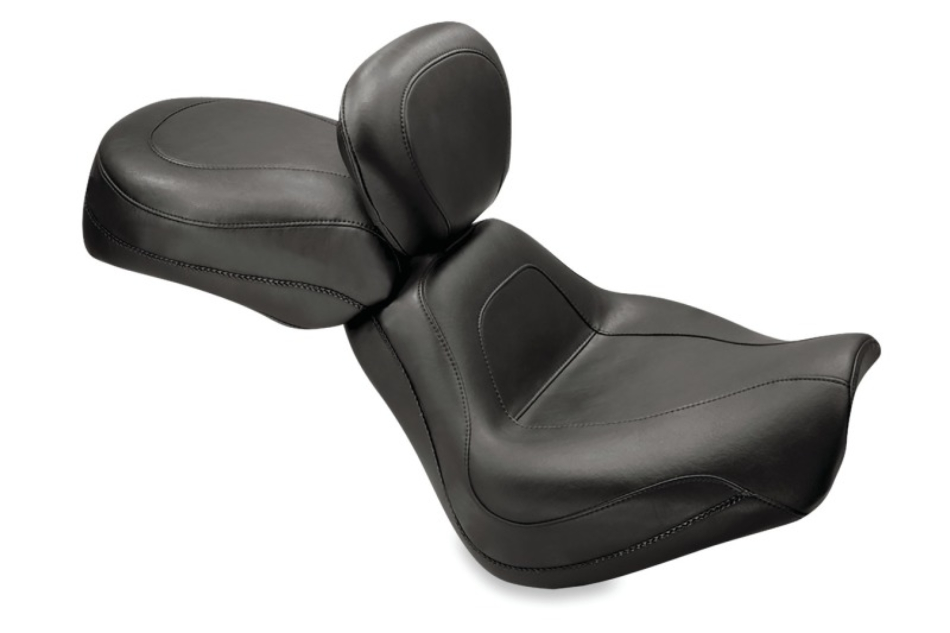 Picture of Mustang 00-07 Harley Softail Deuce Sport Touring Solo Seat w/Driver Backrest - Black