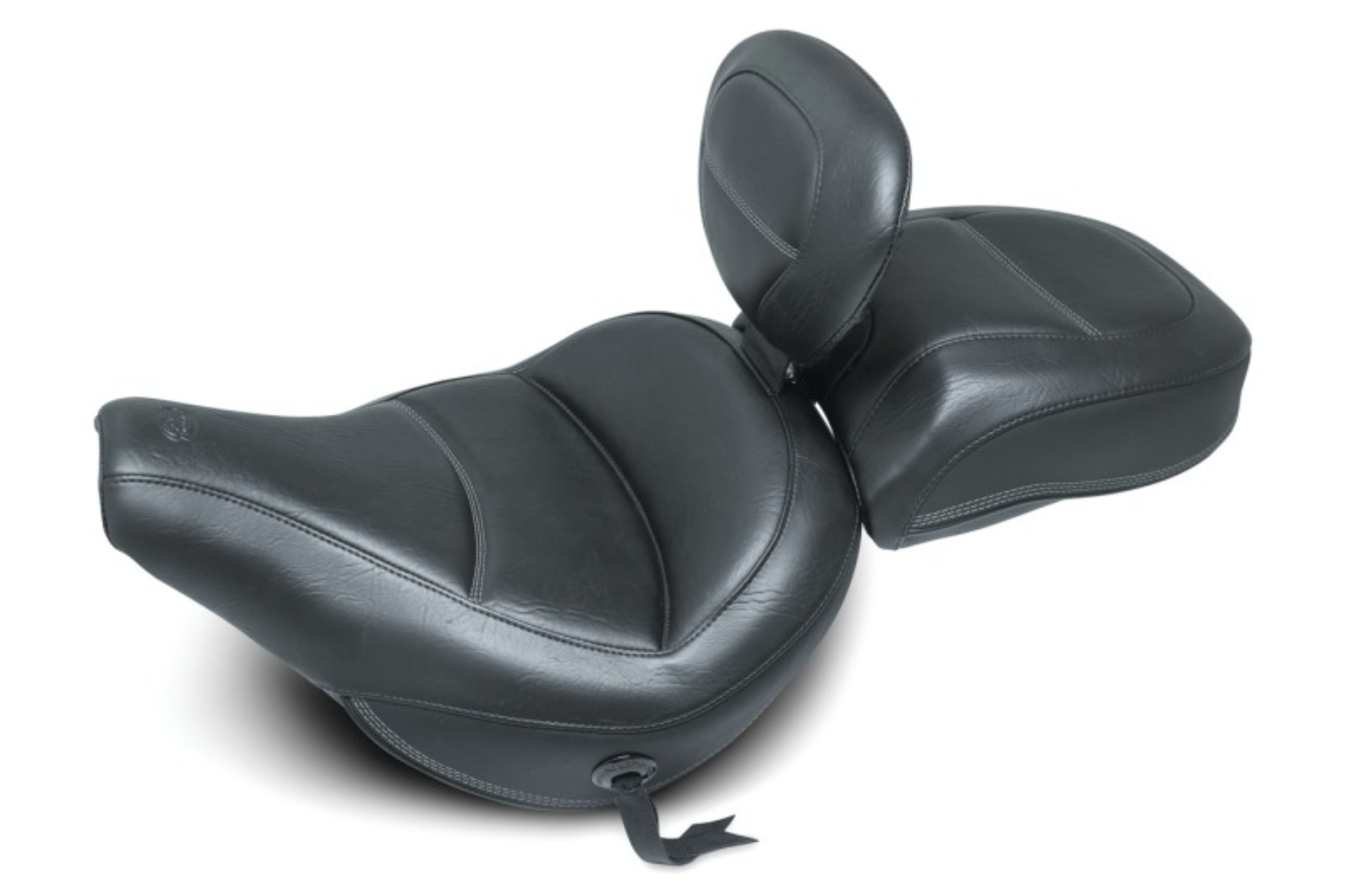 Picture of Mustang 18-21 Harley Heritage Classic Standard Deluxe Touring Solo Seat w/Driver Backrest - Black