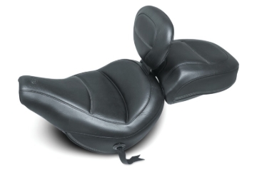 Picture of Mustang 18-21 Harley Heritage Classic Standard Deluxe Touring Solo Seat w/Driver Backrest - Black