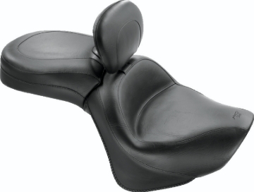 Picture of Mustang 06-21 Kawasaki Vulcan 900 Classic, Custom Touring 1PC Seat w/Driver Backrest - Black