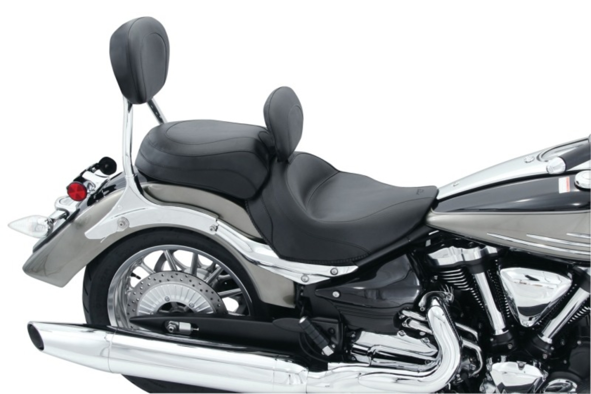 Picture of Mustang 06-15 Yamaha Roadliner, Stratoliner Wide Touring Solo Seat w/ Driver Backrest - Black